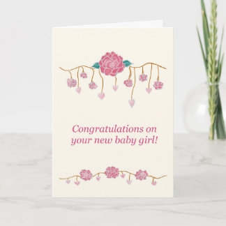 Gratulationen - Neues Baby Girl Karte