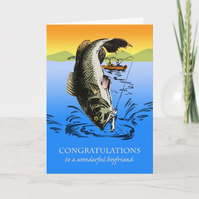 Gratulationen on Retirement for Boyfriend Fish Karte (Vorderseite)