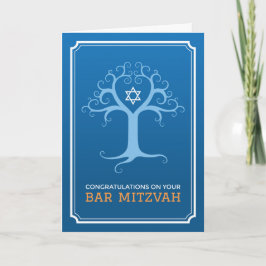 Gratulationen on your bar mitzvah tree of life karte