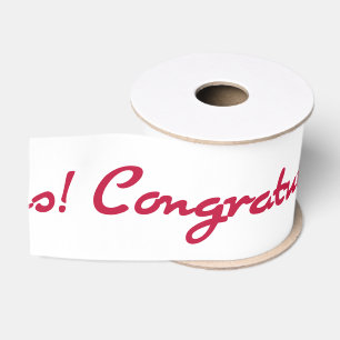 Gratulationen Rotes Lässiges Script Ripsband