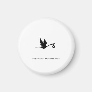 Gratulationsgeschenk, neue Ankunft, Storch, süß Magnet