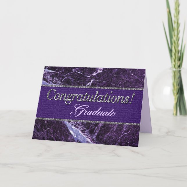 Gratulationsgraduate Lila Stone Karte (Vorderseite)