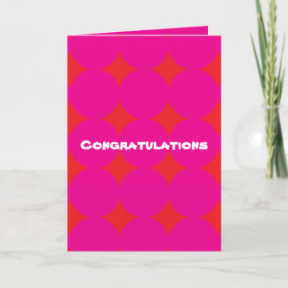 Gratulationskarte in rosa und rot geometrisch druc ankündigung