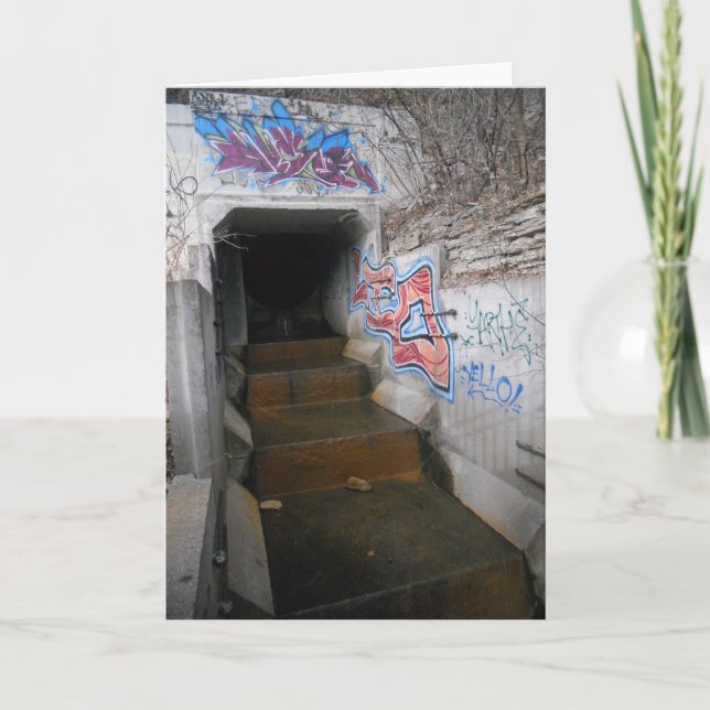 Gratulationskarte "Kleiner Zementwasserfall" Karte (Vorderseite)