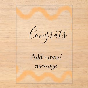 Gratuliere orange Spirale spanischer Rand Boho Ret Acryleinladungen