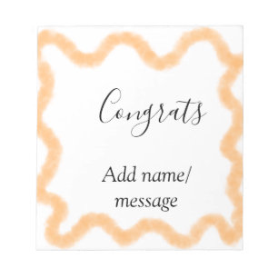 Gratuliere orange Spirale spanischer Rand Boho Ret Notizblock