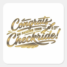 Gratuliere zum bestandenen Checkride! Quadratischer Aufkleber