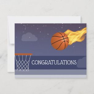 Gratulieren Sie der Basketballmannschaft mit einer Postkarte