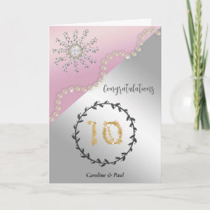 Gratulieren Sie Freunden zum 10. Hochzeitstag Karte