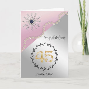 Gratulieren Sie Freunden zum 45. Hochzeitstag Karte