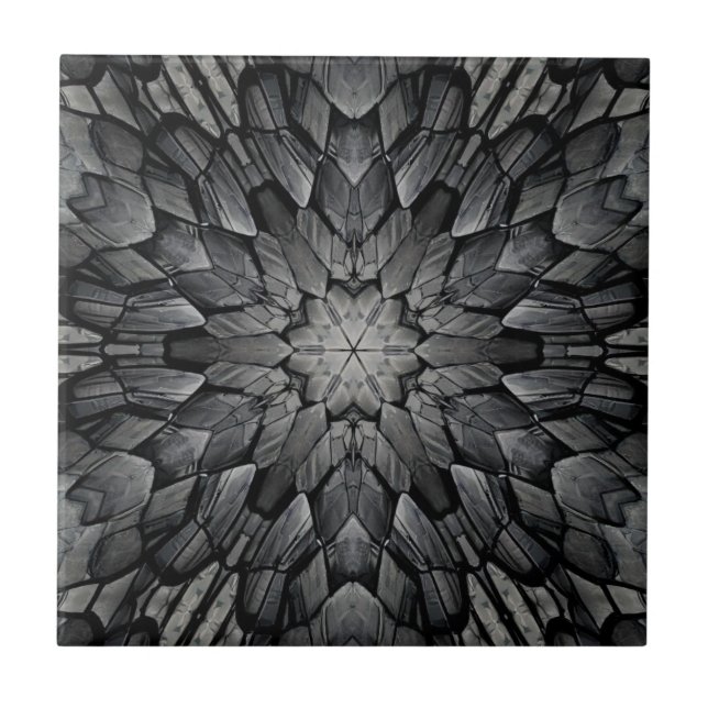 Grau-6-Sterne-Mosaik aus geometrischem Stein Fliese (Vorderseite)