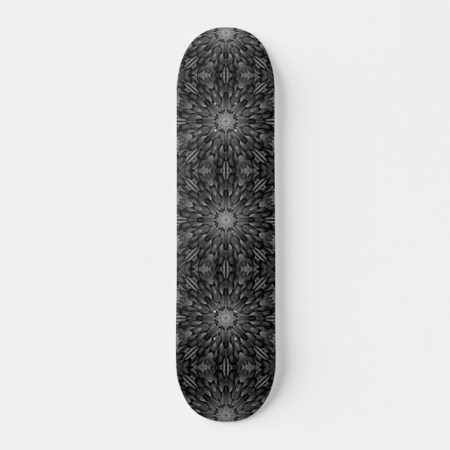 Grau-8-Sterne-Mosaik aus geometrischem Stein Skateboard (Vorne)
