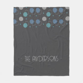 Grau abstrakt mit Monogramm Fleecedecke