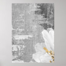 Grau Abstrakte botanische Malerei Wand an Wand Pos
