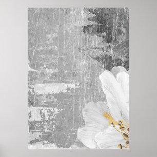 Grau Abstrakte botanische Malerei Wand an Wand Pos Poster