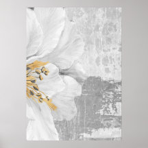 Grau Abstrakte botanische Malerei Wand an Wand Pos