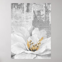 Grau Abstrakte botanische Malerei Wand an Wand Pos