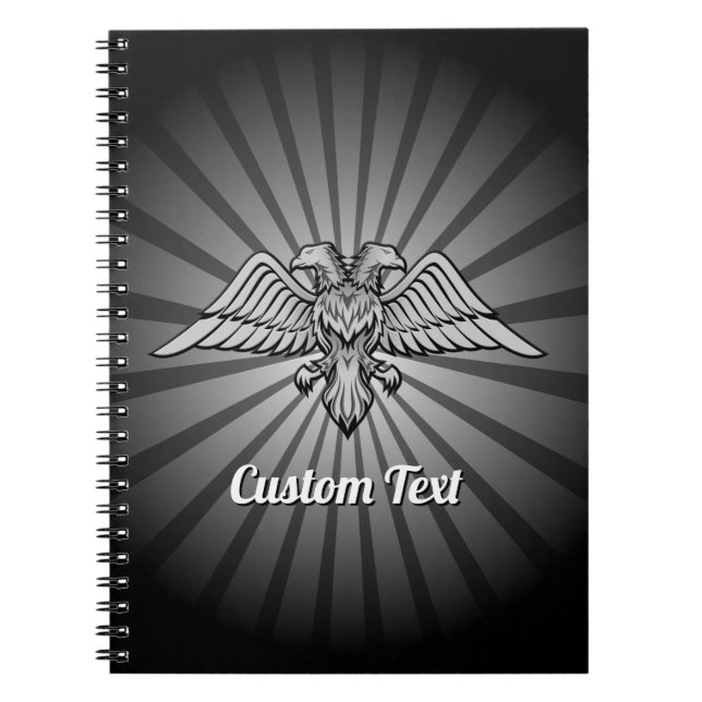 Grau Adler mit zwei Heads Notebook Notizblock (Vorderseite)
