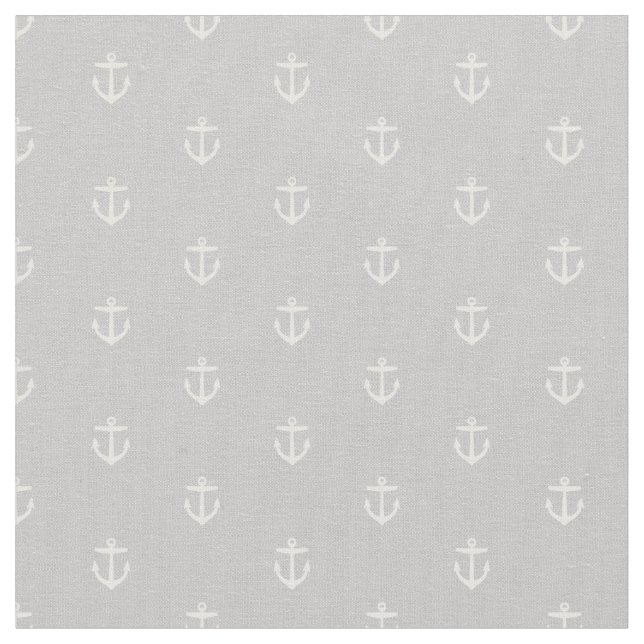 Grau Anchor Print Stoff (Nahaufnahme)