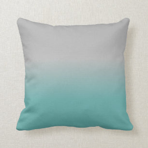 Grau Aquamarin Ombre Fading Kissen