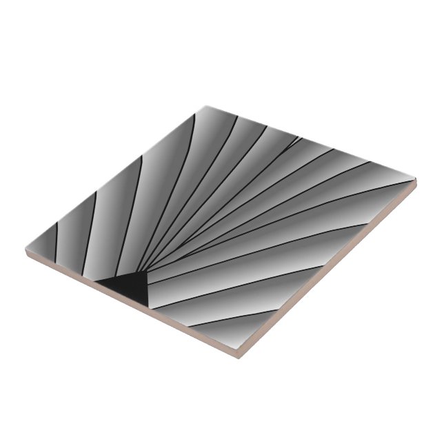 Grau Art Deco Design Fliese (Seite)