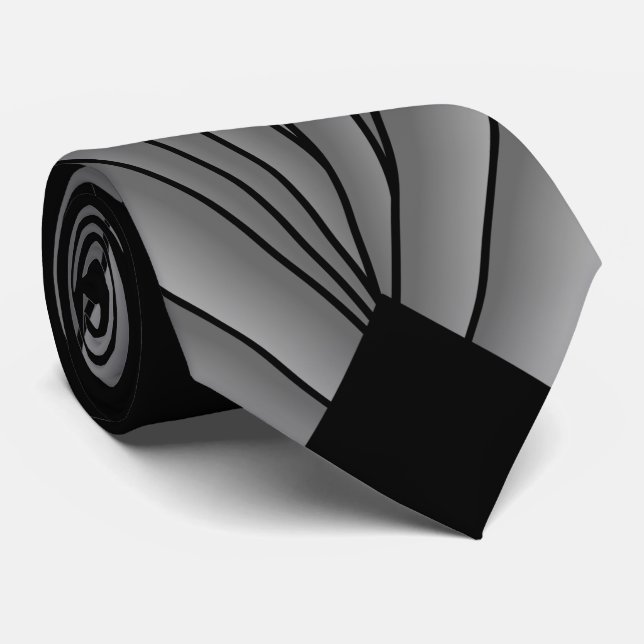 Grau Art Deco Design Krawatte (Gerollt)