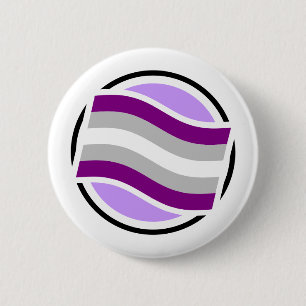 Grau-asexualer Pop-Oben Definitions-Ikonen-Knopf Button