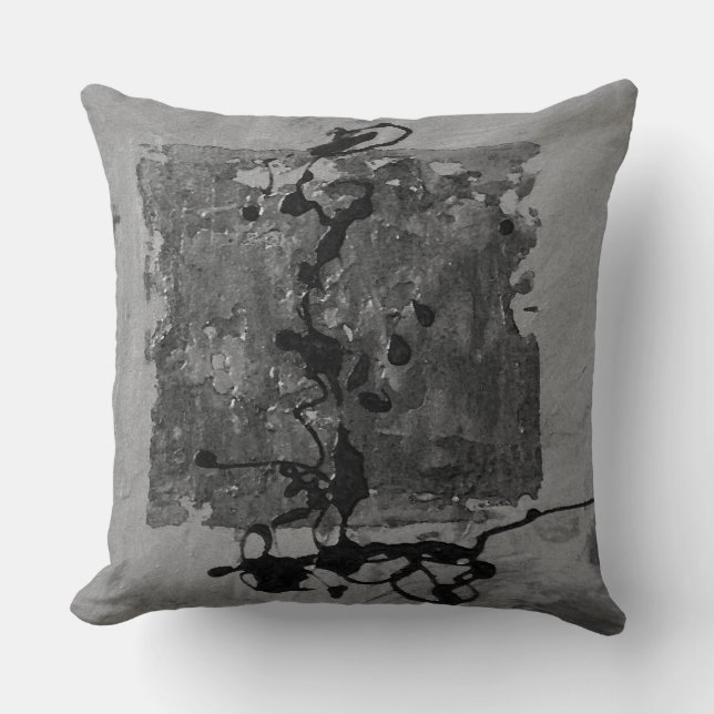 Grau auf inspiriertem Kissen des grauen Zen (Vorderseite)