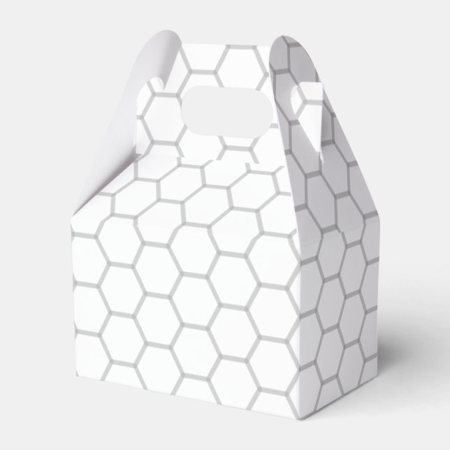 Grau auf White Honeycomb Muster Geschenkschachtel (Vorderseite)