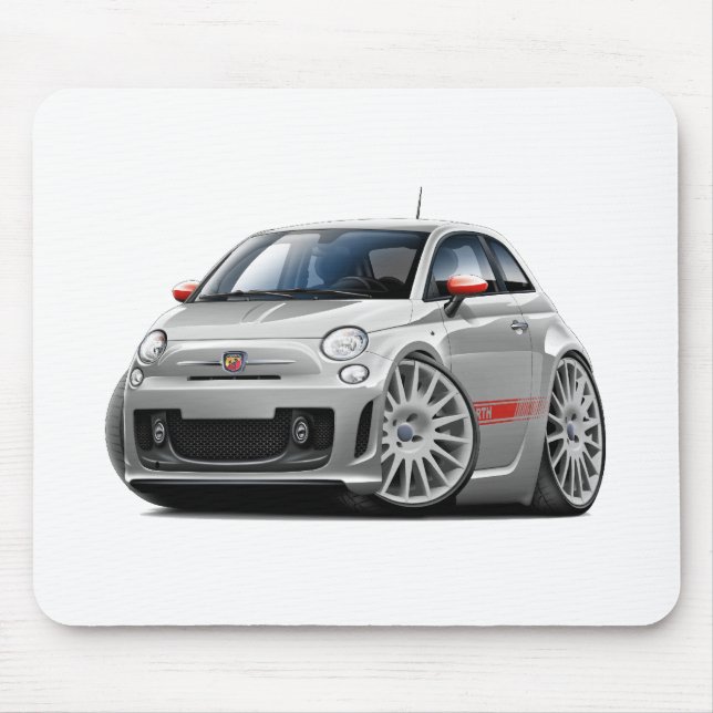 Grau-Auto Fiats 500 Abarth Mousepad (Vorne)