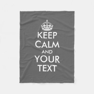 Grau behalten Ruhe und Ihre Text-Fleecedecke Fleecedecke