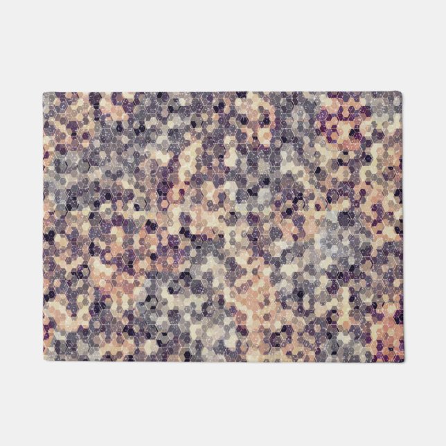 grau, beige geometrisch fußmatte (Vorderseite)