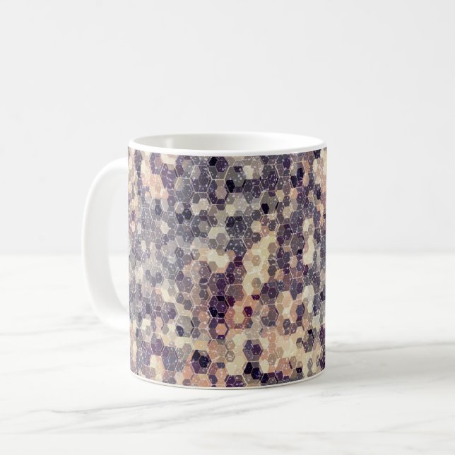 grau, beige geometrisch kaffeetasse (Vorderseite Links)