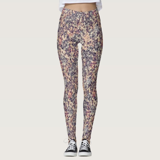 grau, beige geometrisch leggings (Vorderseite)