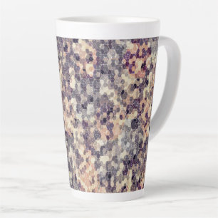 grau, beige geometrisch milchtasse