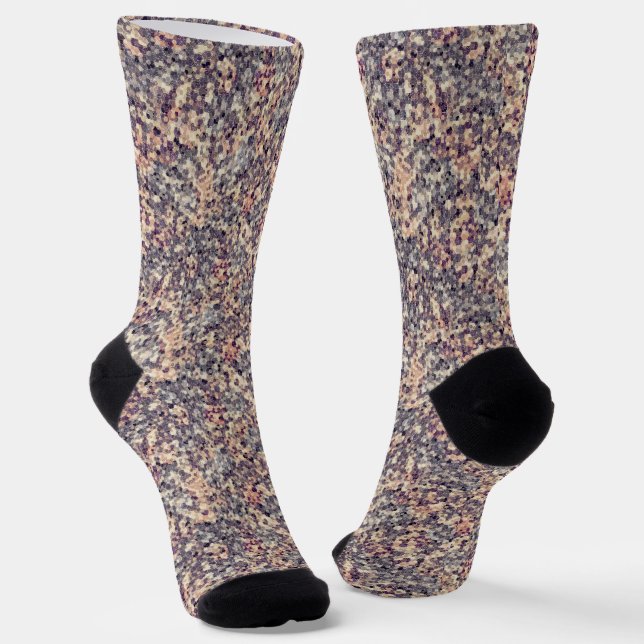 Grau, beige geometrisch  socken (Gewinkelt)