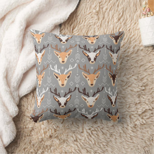 Grau Beige Hirsche Skandinavische Weihnachtsdekora Kissen
