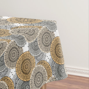 Grau-beige Muster arabischer Mandala orientalische Tischdecke