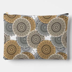 Grau-beige Muster arabischer Mandala orientalische Zubehörtasche