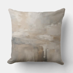 Grau Beige Taupe Neutrales Abstrakt Kissen
