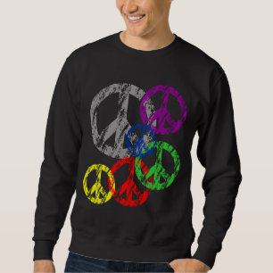 Grau beunruhigtes Friedenssymbol mit der Sweatshirt