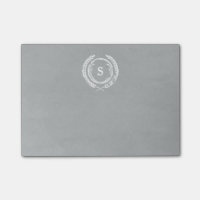 Grau beunruhigtes Lorbeer-Monogramm