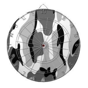 Grau & Black Camouflage Dart Board Dartscheibe