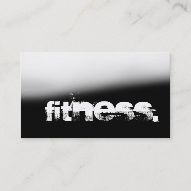 Grau Black Personal Trainer Fitness Business Card Visitenkarte (Vorderseite)