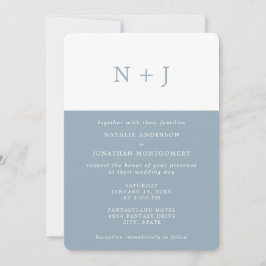 Grau blau Einfach Elegant Klassischer Minimal Hoch Einladung