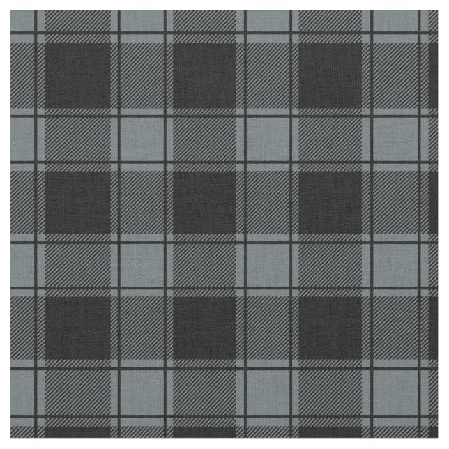 Grau Blau und Schwarz Büffel Karo Stoff (Nahaufnahme)