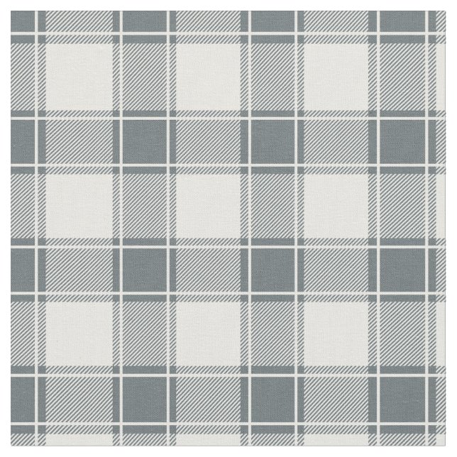 Grau Blau & Weiß Büffel Karo Stoff (Nahaufnahme)