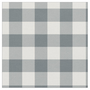 Grau Blau & Weiß Kariert Gingham Stoff