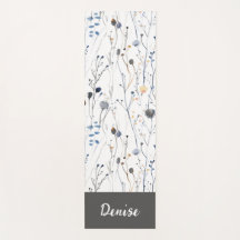 Grau Blaue Wildblumen-Wasserfarbe Benutzerdefinier