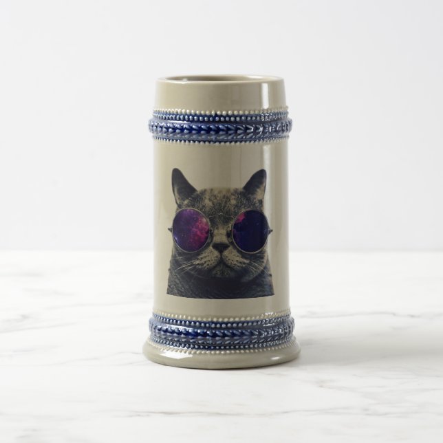 Grau/Blauer 22 oz Stein Bierglas (Mittel)